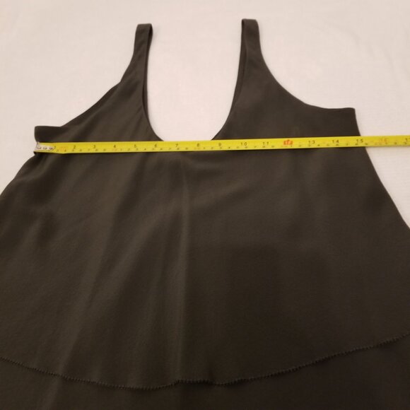 Babaton Silk Grey Shirt Layered Tank Top Flared Cropped Aritzia Flowy Shirt XS - Picture 8 of 8